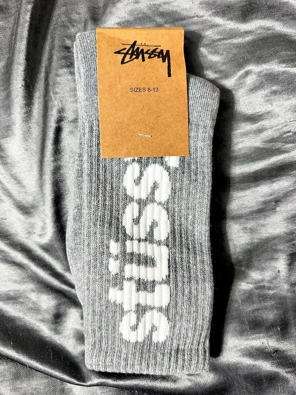 Stussy Stock Crew Socks Gray 8-13